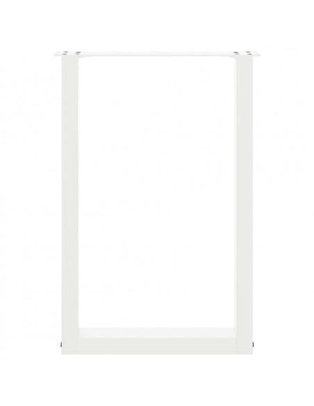 Gambe per tavolo da pranzo a forma di U 2 pz bianche 50x(72-73) cm in acciaio