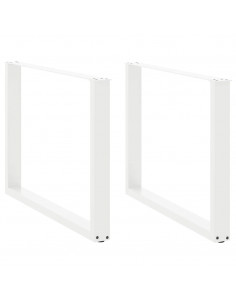 Gambe Tavolino da Caffè a U 2pz Bianco 100x(72-73) cm Acciaio