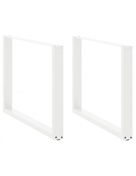 Gambe Tavolino da Caffè a U 2pz Bianco 100x(72-73) cm Acciaio