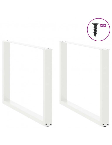 Gambe Tavolino da Caffè a U 2pz Bianco 100x(72-73) cm Acciaio