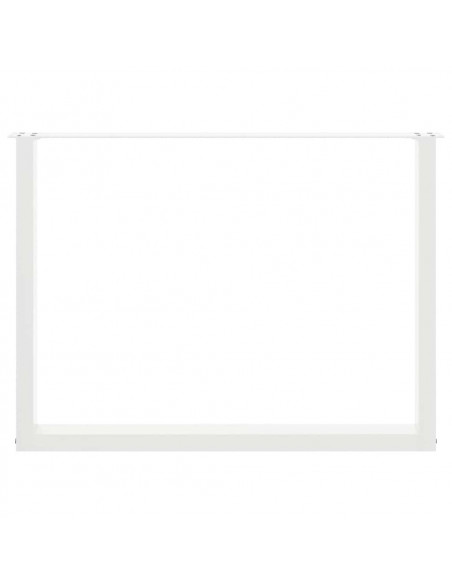 Gambe Tavolino da Caffè a U 2pz Bianco 100x(72-73) cm Acciaio