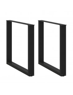 Gambe Tavolino da Caffè a U 2 pz Nero 90x(72-73) cm in Acciaio