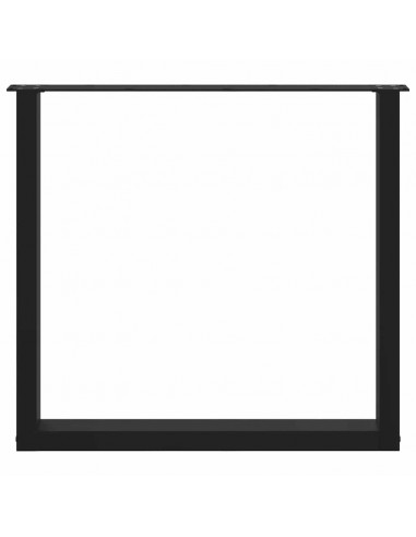 Gambe Tavolino da Caffè a U 2 pz Nero 90x(72-73) cm in Acciaio