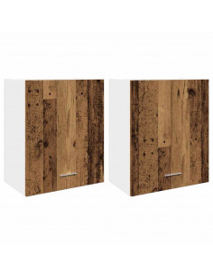 Mobili Pensili 2 pz Legno Antico 50x31x60 cm Legno Multistrato