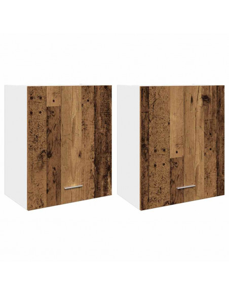 Mobili Pensili 2 pz Legno Antico 50x31x60 cm Legno Multistrato