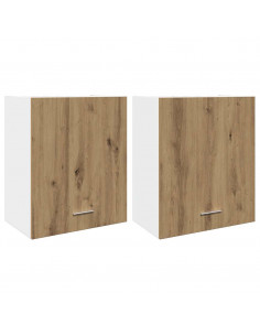 Mobili Pensili 2 pz Artigianale 50x31x60 cm Legno Multistrato