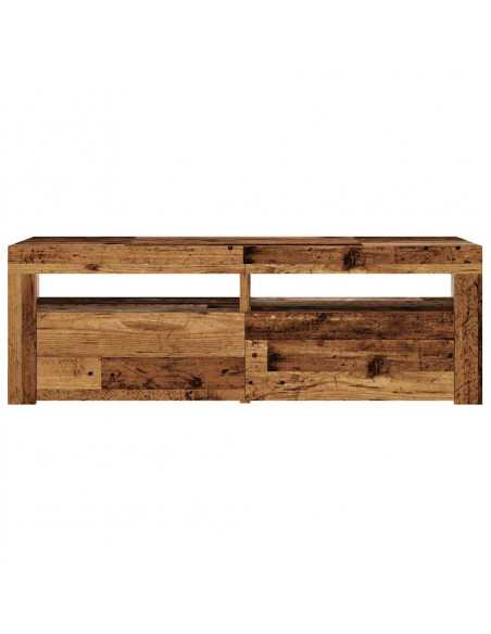 Mobile Porta TV con LED Legno Antico 120x35x40 cm Multistrato