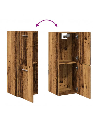 Mobile Pensile da Bagno Legno Antico 30x30x80 cm in Truciolato