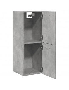 Mobile Pensile da Bagno Grigio Cemento 30x30x80cm in Truciolato