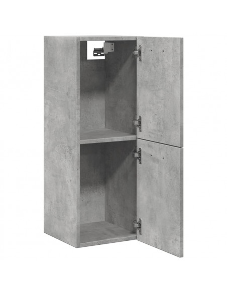 Mobile Pensile da Bagno Grigio Cemento 30x30x80cm in Truciolato