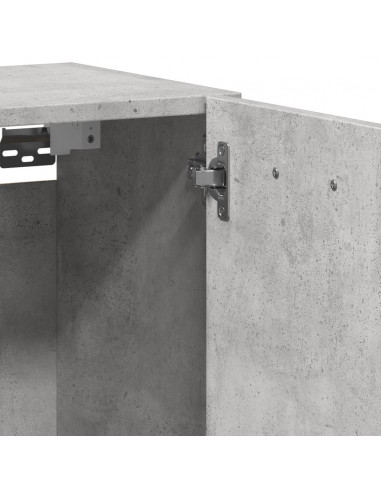 Mobile Pensile da Bagno Grigio Cemento 30x30x80cm in Truciolato