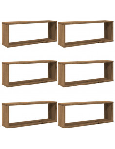 Mensole Parete a Cubo 6 pz Artigianale 30x15x30 cm Truciolato