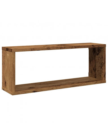Mensole a Cubo Muro 4 pz Legno Antico 60x15x23 cm in Truciolato