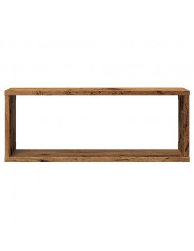Mensole a Cubo Muro 4 pz Legno Antico 60x15x23 cm in Truciolato