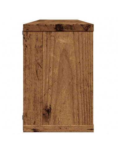 Mensole a Cubo Muro 4 pz Legno Antico 60x15x23 cm in Truciolato