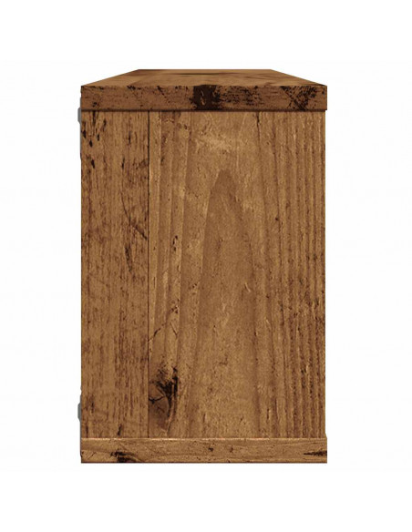 Mensole a Cubo Muro 4 pz Legno Antico 60x15x23 cm in Truciolato