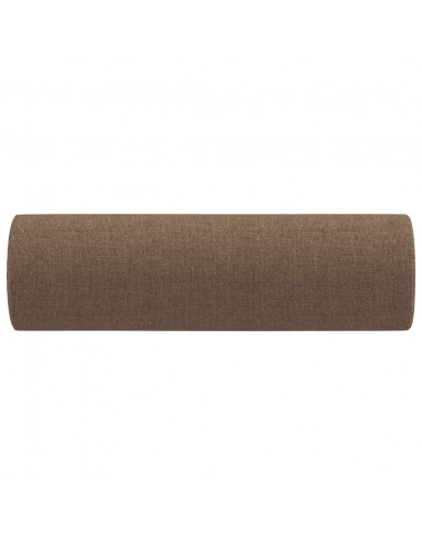 Cuscini Decorativi 2 pz Marrone Ø15x50 cm in Tessuto