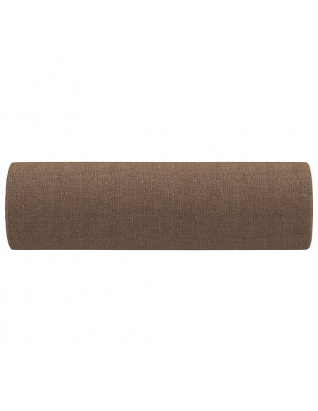 Cuscini Decorativi 2 pz Marrone Ø15x50 cm in Tessuto