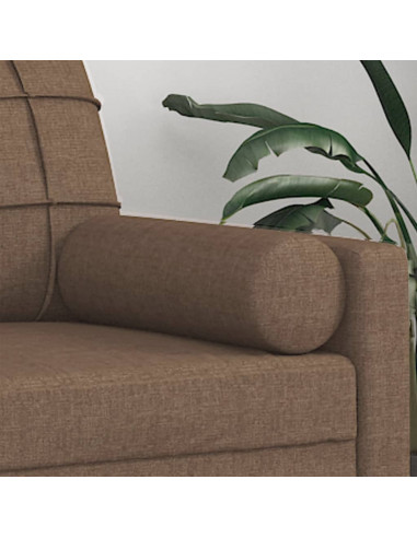 Cuscini Decorativi 2 pz Marrone Ø15x50 cm in Tessuto