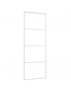 Porta Scorrevole in Vetro ESG e Alluminio 75x205 cm Bianca 2