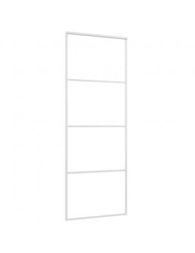 Porta Scorrevole in Vetro ESG e Alluminio 75x205 cm Bianca