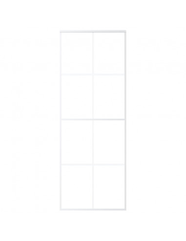 Porta Scorrevole in Vetro ESG e Alluminio 76x205 cm Bianca