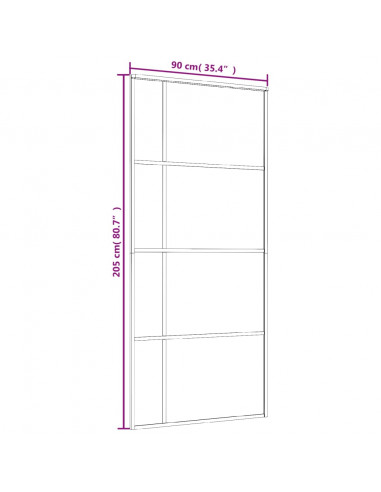 Porta Scorrevole in Vetro ESG e Alluminio 90x205 cm Bianca