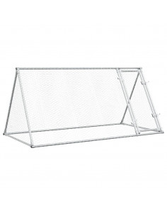 Gabbia per Polli Argento 200x105x91 cm in Acciaio Zincato