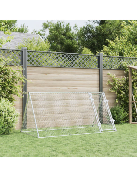 Gabbia per Polli Argento 200x105x91 cm in Acciaio Zincato