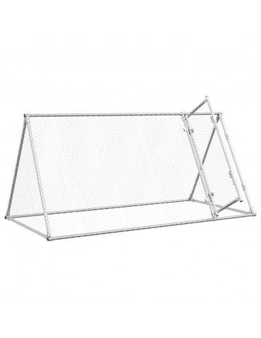 Gabbia per Polli Argento 200x105x91 cm in Acciaio Zincato