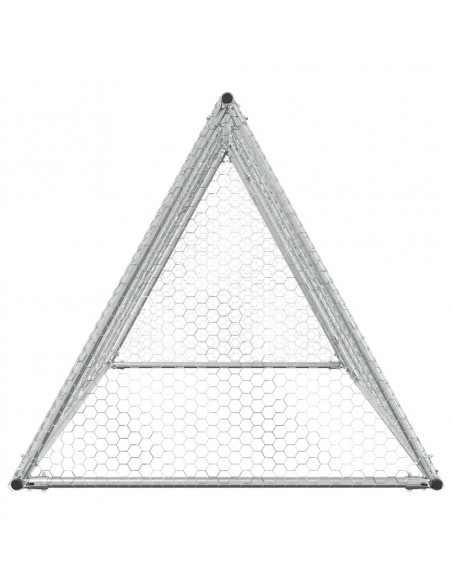 Gabbia per Polli Argento 200x105x91 cm in Acciaio Zincato