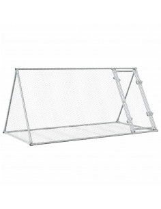 Gabbia per Conigli Argento 200x105x91 cm in Acciaio Zincato