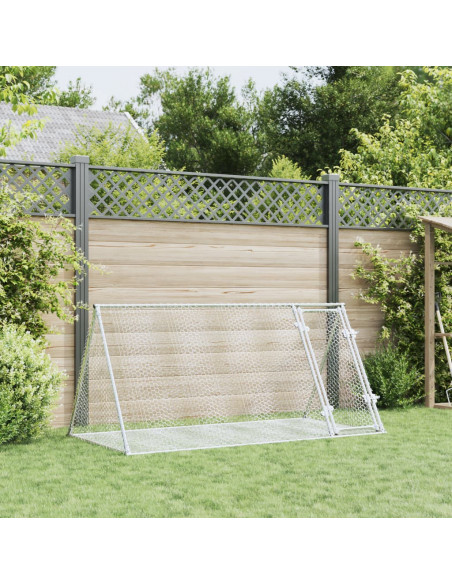 Gabbia per Conigli Argento 200x105x91 cm in Acciaio Zincato