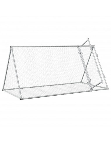 Gabbia per Conigli Argento 200x105x91 cm in Acciaio Zincato