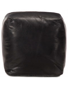 Pouf Nero 40x40x40 cm in Vera Pelle di Capra 2