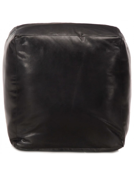Pouf Nero 40x40x40 cm in Vera Pelle di Capra