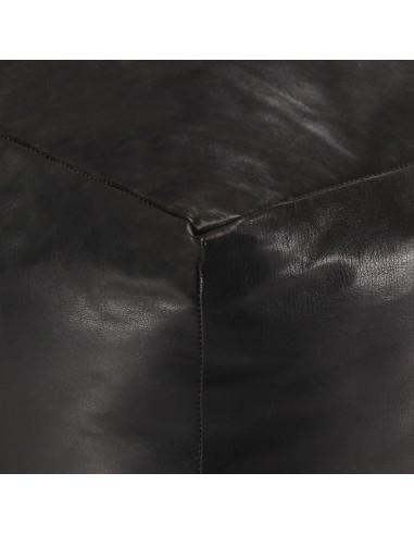 Pouf Nero 40x40x40 cm in Vera Pelle di Capra