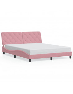 Giroletto con Testiera Rosa 160x200 cm in Velluto