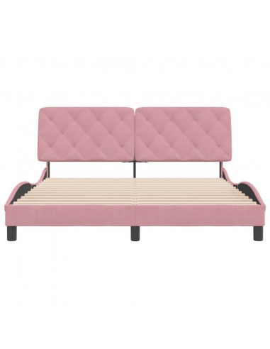 Giroletto con Testiera Rosa 160x200 cm in Velluto