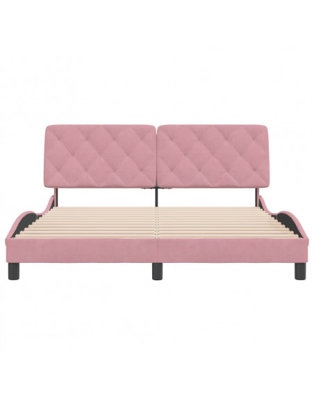 Giroletto con Testiera Rosa 160x200 cm in Velluto