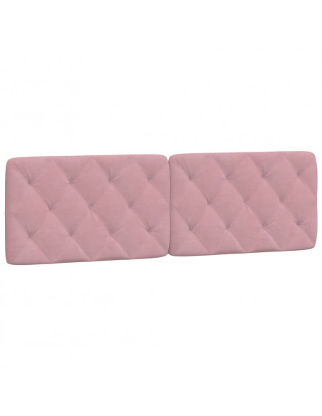 Letto con Materasso Rosa 160x200 cm in Velluto