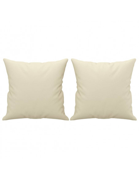 Divano a 3 Posti con Cuscini Crema 180 cm in Similpelle