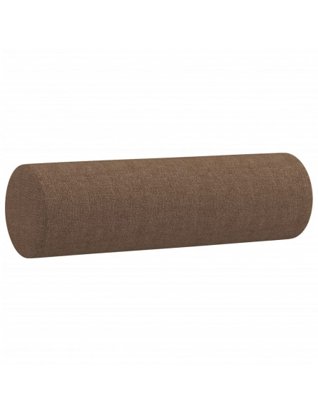 Set di Divani 2 pz con Cuscini Marrone in Tessuto