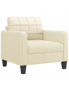 Set di Divani 3 pz con Cuscini Crema in Similpelle 2