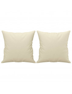 Set di Divani 4 pz con Cuscini Crema in Similpelle