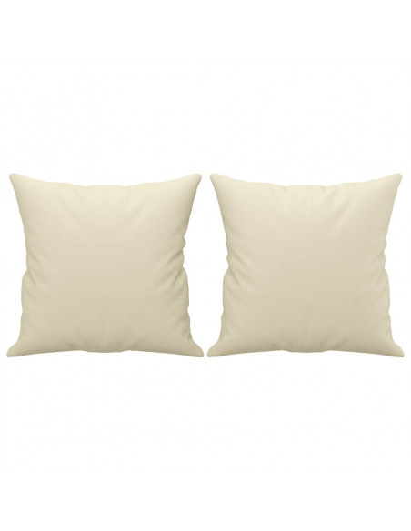 Set di Divani 4 pz con Cuscini Crema in Similpelle