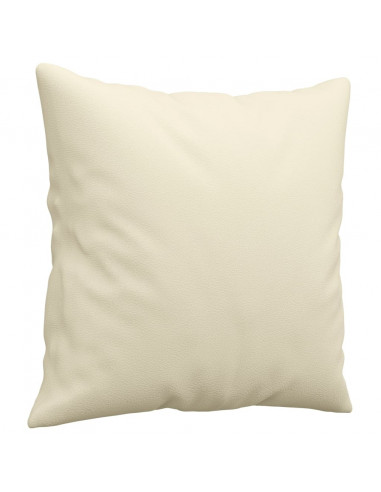 Set di Divani 4 pz con Cuscini Crema in Similpelle