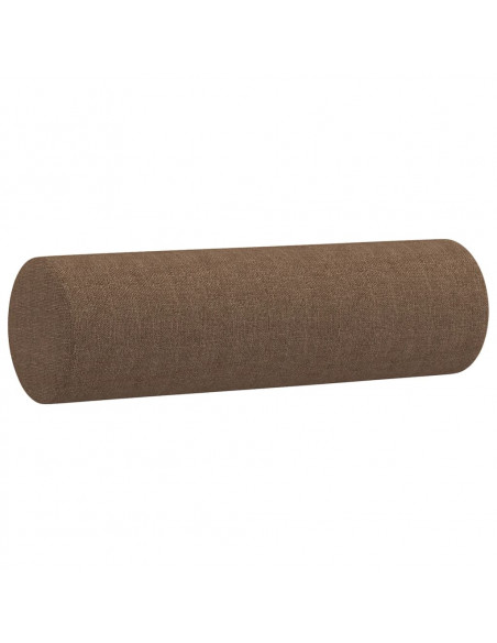 Set di Divani 2 pz con Cuscini Marrone in Tessuto