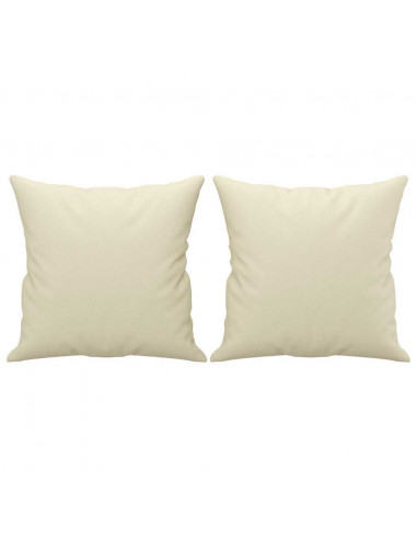 Set di Divani 2 pz con Cuscini Crema in Similpelle