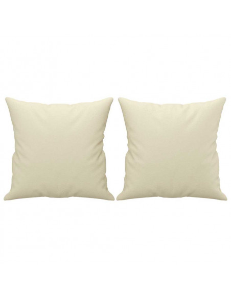 Set di Divani 2 pz con Cuscini Crema in Similpelle